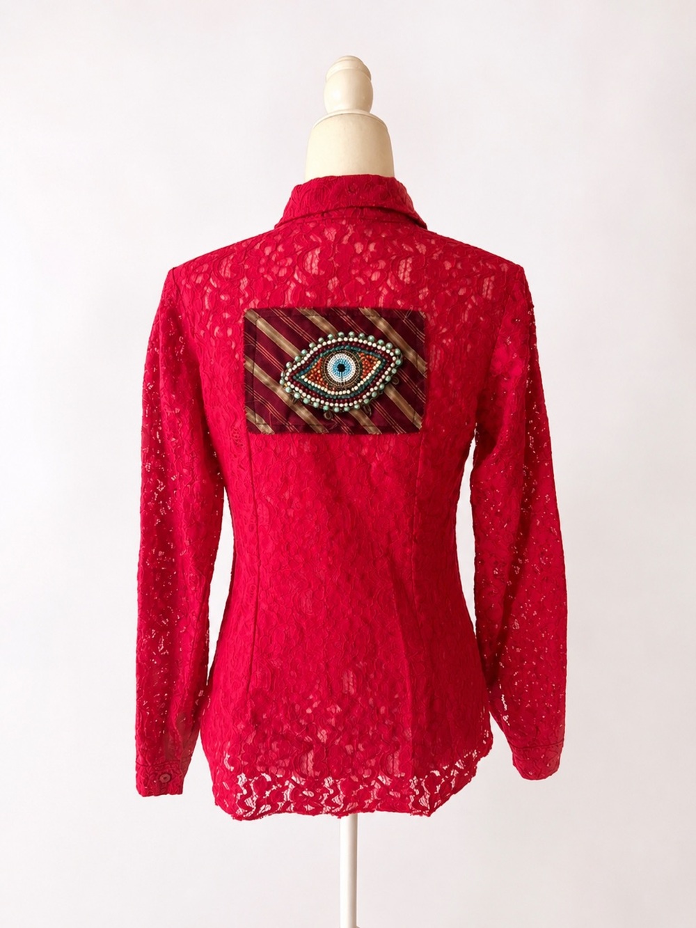 Tina Neumann Hot Pink Lace Button-Down Shirt